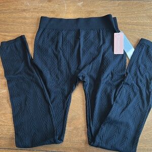 NWT ThirdLove Lounge Leggings Black Cabled Pattern Size Medium